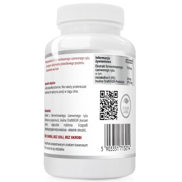 Wish MONAKOLINA K Ryż czerwony + PREBIOTYK 60kaps wspiera