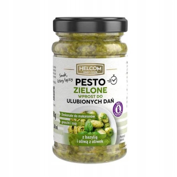 Helcom PESTO ZIELONE DO DAŃ Z BAZYLIĄ i OLIWĄ Z OLIWEK 210g