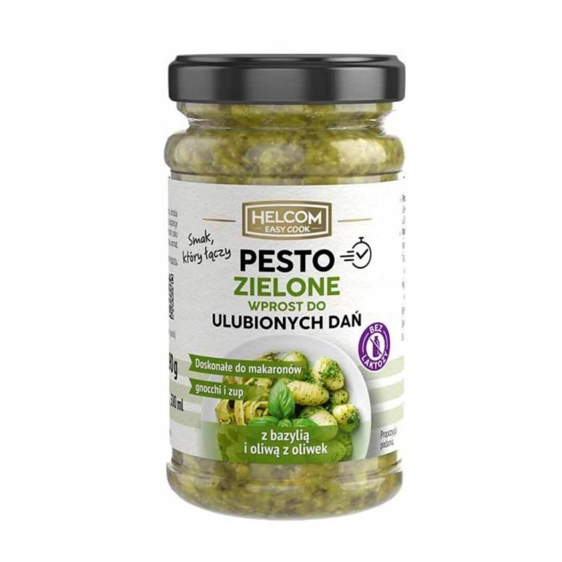 Helcom PESTO ZIELONE DO DAŃ Z BAZYLIĄ i OLIWĄ Z OLIWEK 210g