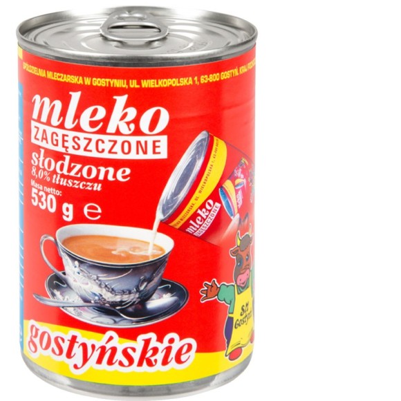 GOSTYŃ MLEKO ZAGĘSZCZONE SŁODZONE 530G puszka x1