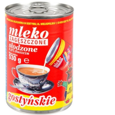 GOSTYŃ MLEKO ZAGĘSZCZONE SŁODZONE 530G puszka x1