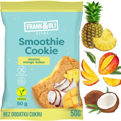 Frank&Oli SMOOTHIE CIASTKO OWSIANE bez cukru glutenu ANANAS
