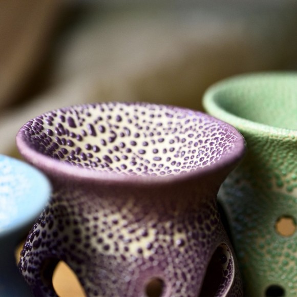 KOMINEK CERAMICZNY do olejków i wosków W KROPKI