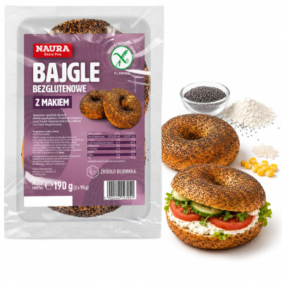 Naura BAJGLE BEZGLUTENOWE Z MAKIEM 190 G
