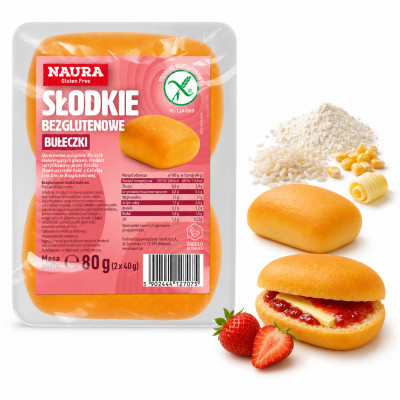 Naura BUŁECZKI BEZGLUTENOWE SŁODKIE 80G