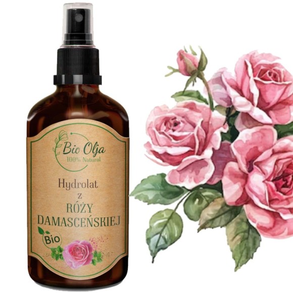 BioOlja BIO HYDROLAT Z RÓŻY DAMASCEŃSKIEJ 100ml woda różana