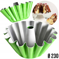 FORMA z tuleją BLACHA DO pieczenia BABKI BABKA fi 23cm SNB nonstick zielona