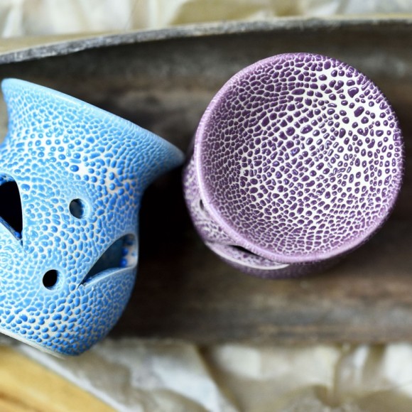 KOMINEK CERAMICZNY do olejków i wosków W KROPKI