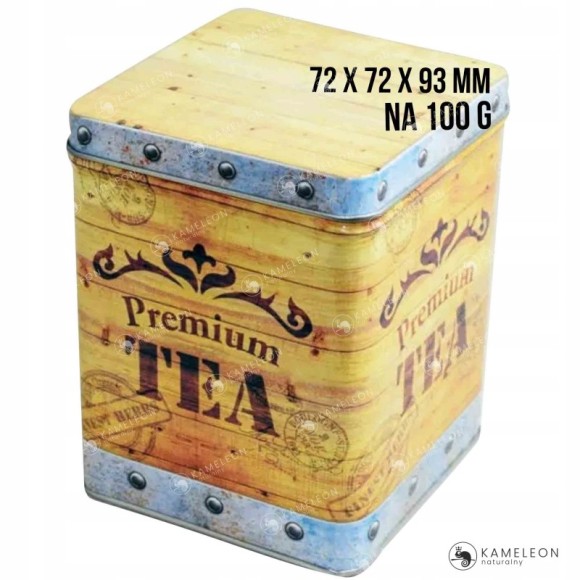 PUSZKA METALOWA na herbatę PREMIUM TEA urocza 100g