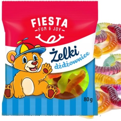 Fiesta ŻELKI DŻDŻOWNICE kolorowa przekąska 80g