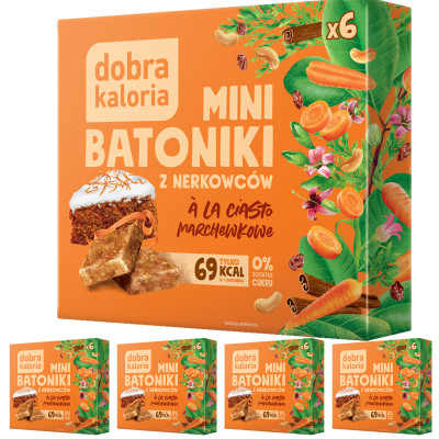 DOBRA KALORIA MINI BATONIKI A LA CIASTO MARCHEWKOWE 102g . kartonik x5 OP.