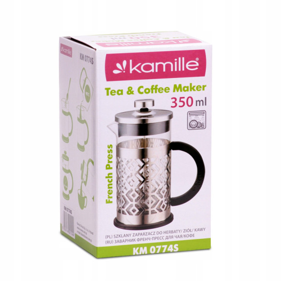 FRENCHPRESS ZAPARZACZ DZBANEK do kawy herbaty ziół 350ml KM0773S KAMILLE FRENCHPRESS ZAPARZACZ DZBANEK do kawy herbaty ziół 350ml KM0773S KAMILLE