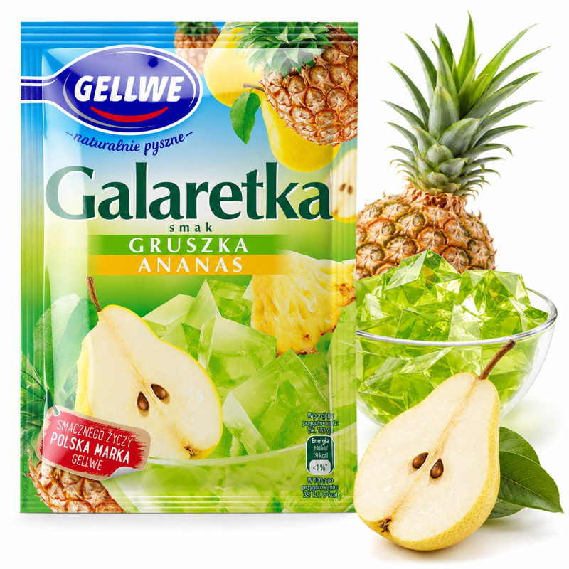 Gellwe GALARETKA podwójny smak GRUSZKA ANANAS 72g