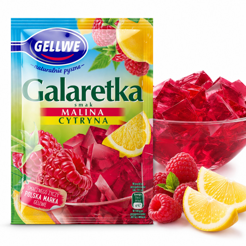 Gellwe GALARETKA podwójny smak MALINA CYTRYNA 72g