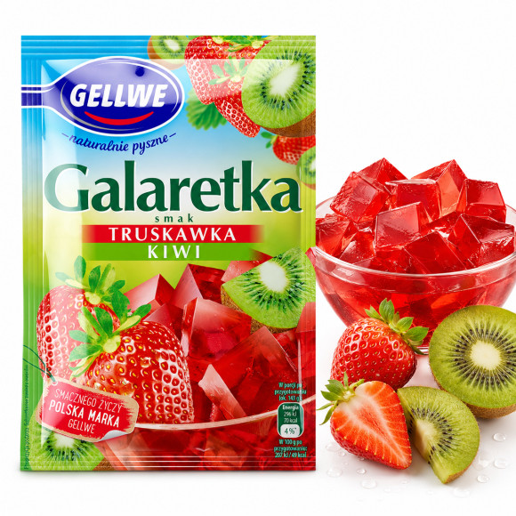 Gellwe GALARETKA podwójny smak TRUSKAWKI KIWI 72g