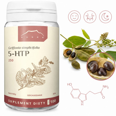 Nanga 5-HTP 250mg 100 kapsułek wsparcie NASTRÓJ ODCHUDZANIE SEN