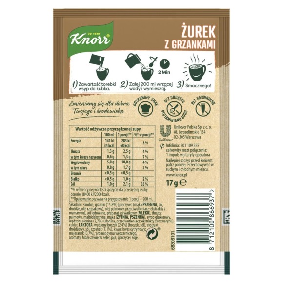 KNORR GORĄCY KUBEK ŻUREK Z GRZANKAMI 17G