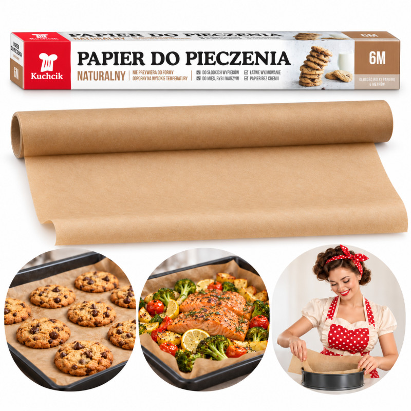 Kuchcik PAPIER DO PIECZENIA SILIKONOWANY brązowy 6m x 29cm