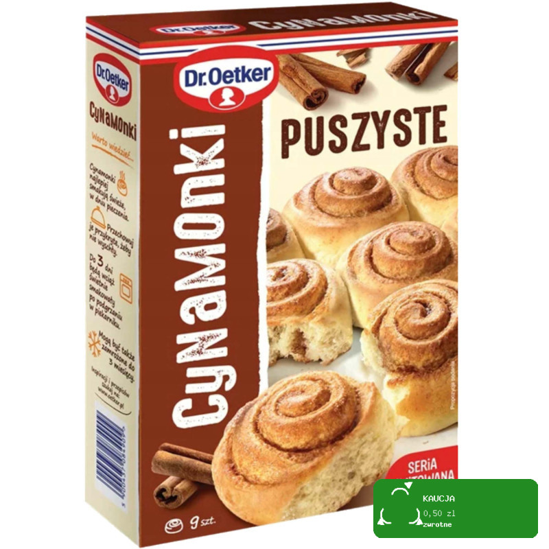 Dr.Oetker PUSZYSTE CYNAMONKI mieszanka do wypieku cynamonek na 9 szt  417g