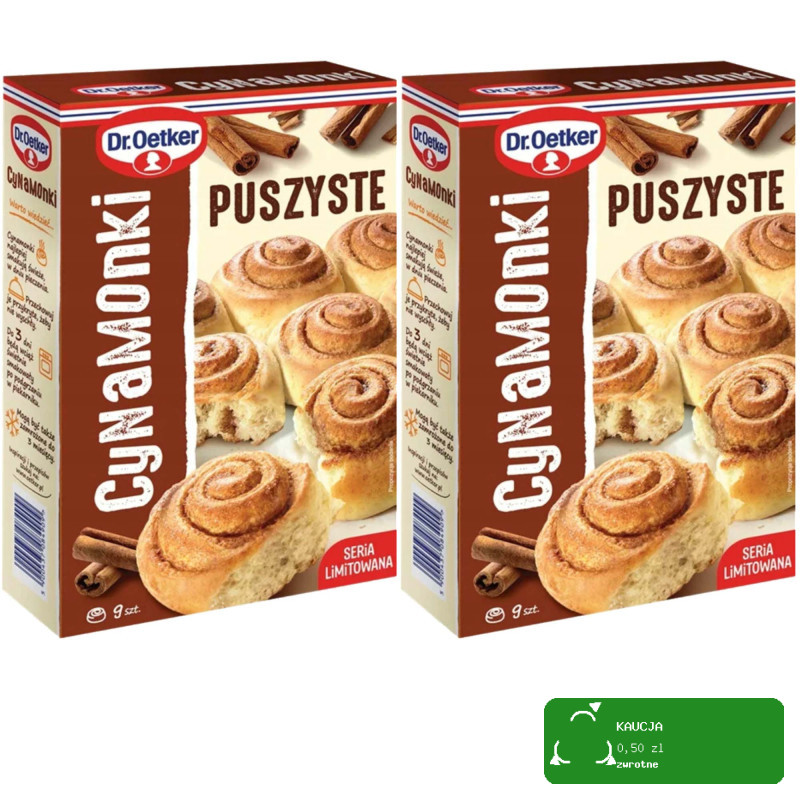 Dr.Oetker PUSZYSTE CYNAMONKI mieszanka do wypieku cynamonek na 9 szt  417g