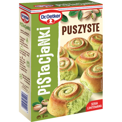 Dr.Oetker PUSZYSTE PISTACJANKI mieszanka do przygotowania wypieku 9szt 410g