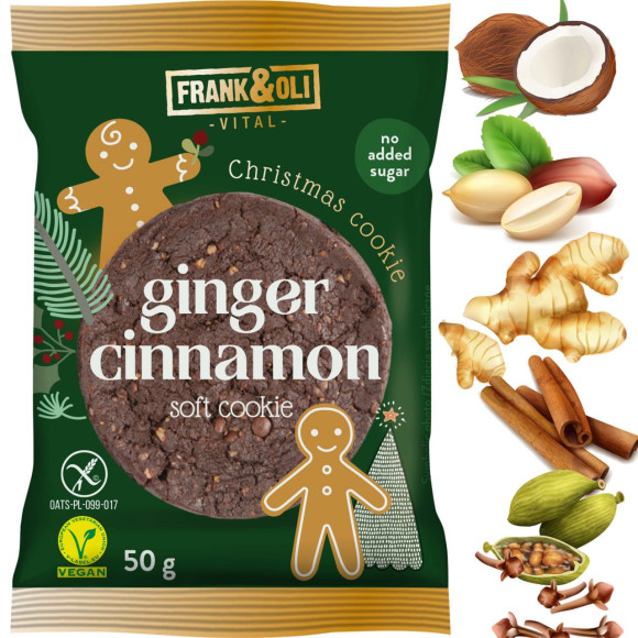 Frank&Oli CIASTKO świąteczne GINGER CINNAMON imbirowo cynamonowe 50g