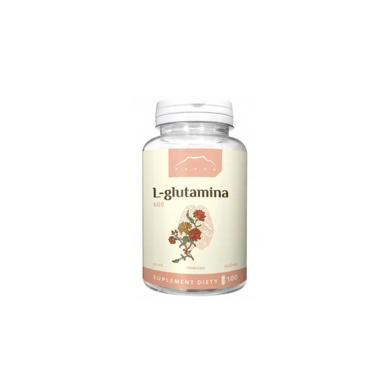 Nanga L-GLUTAMINA 600mg wparcie ODPORNOŚĆ REGENERACJA MIĘŚNI 100 kapsułek