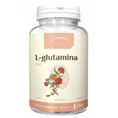 Nanga L-GLUTAMINA 600mg wparcie ODPORNOŚĆ REGENERACJA MIĘŚNI 100 kapsułek