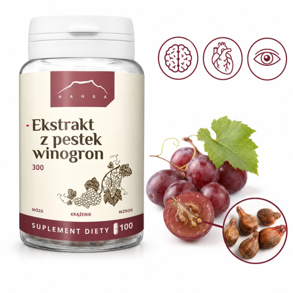 Nanga EKSTRAKT Z PESTEK WINOGRON OPC 300mg 100 kaspułek
