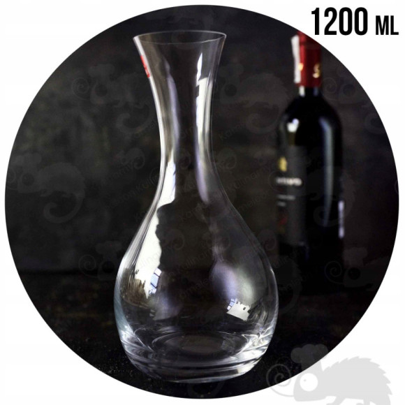 KARAFKA DEKANTER SZKLANY na WINO 1200ml KRYSZTAŁ KARAFKA DEKANTER SZKLANY na WINO 1200ml KRYSZTAŁ