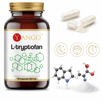 Yango L-TRYPTOFAN aminokwas PREKURSOR SEROTONINY I MELATONINY 90 kapsułek
