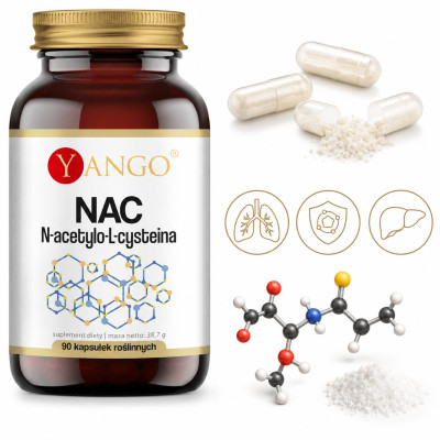Yango NAC - N-acetylo-L-cysteina wasparcie: DETOX ANTYOKSYDACJA 90 kapsułek