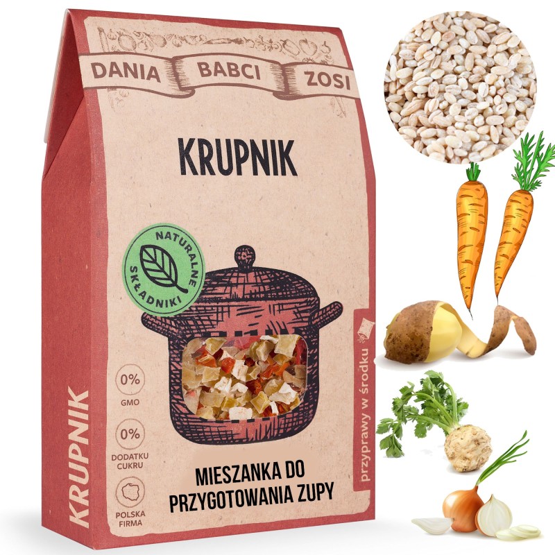 DANIA BABCI ZOSI zupa KRUPNIK naturalny skład VEGE gotowa w