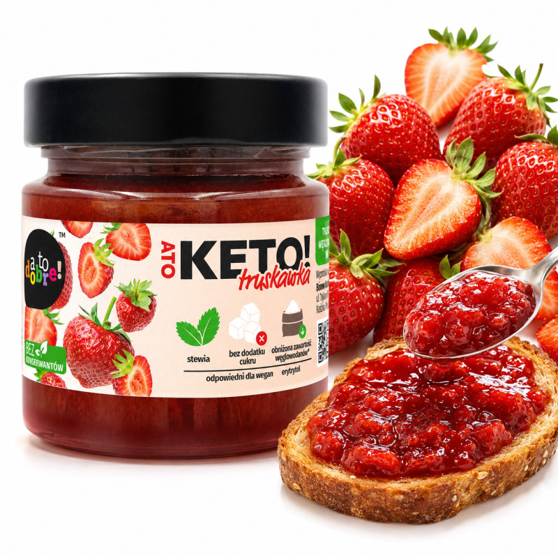 A to Dobre KETO Konfitura Truskawka 21kcal 200g
