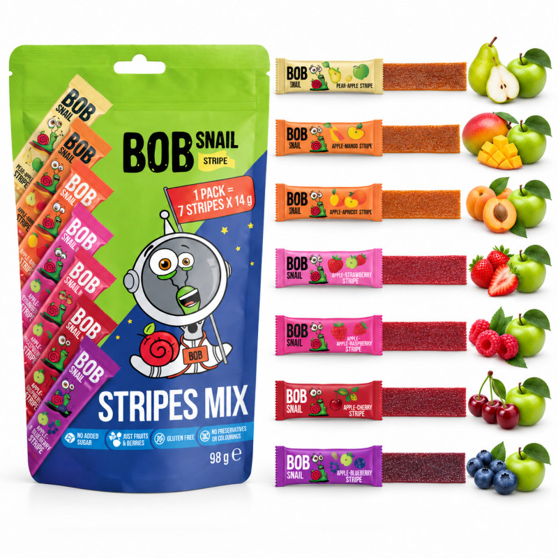 BOB SNAIL zestaw 7 smaków po 14g STRIPES MIX