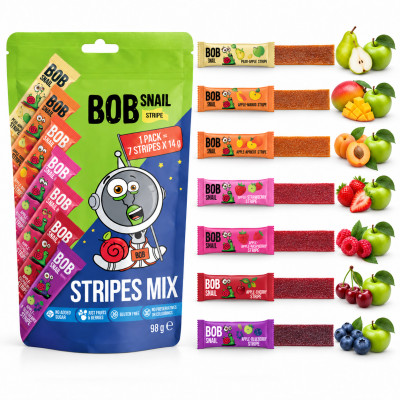 BOB SNAIL zestaw 7 smaków po 14g STRIPES MIX
