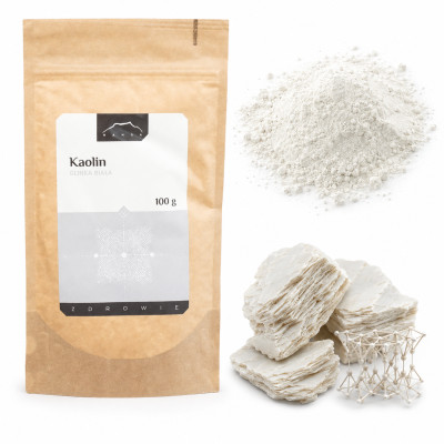 Nanga KAOLIN GLINKA BIAŁA delikatna duża zawartość KRZEMU 100g