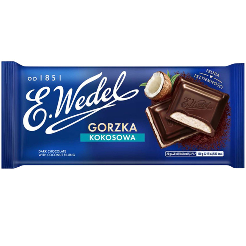 Wedel CZEKOLADA GORZKA Z NADZIENIEM KOKOSOWYM Kokosowa 100g