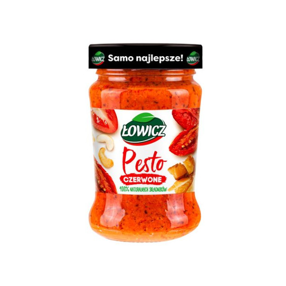 Łowicz PESTO CZERWONE Z ORZECHAMI ARACHID. i WŁOSKIMI SERAMI 180g
