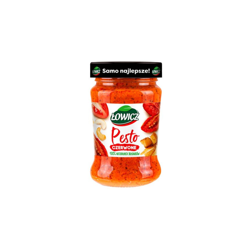 Łowicz PESTO CZERWONE Z ORZECHAMI ARACHID. i WŁOSKIMI SERAMI 180g