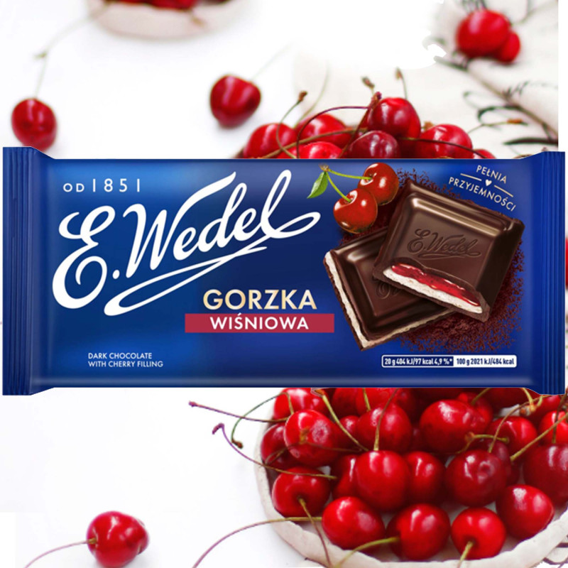 Wedel CZEKOLADA GORZKA Z NADZIENIEM WIŚNIOWYM Wiśniowa 100g