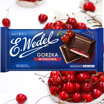 Wedel CZEKOLADA GORZKA Z NADZIENIEM WIŚNIOWYM Wiśniowa 100g
