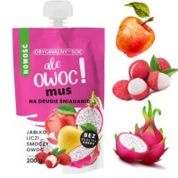 ALE OWOC MUS NA DRUGIE ŚNIADANIE Jabłko Liczi Smoczy owoc
