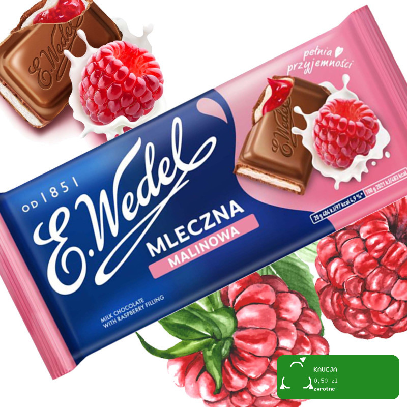 Wedel CZEKOLADA MLECZNA Z NADZIENIEM MALINOWYM Malinowa 100g
