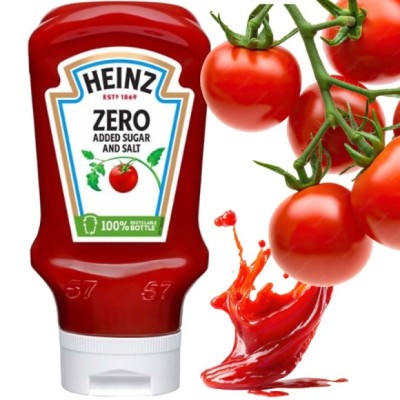 HEINZ KETCHUP ZERO bez DODATKU CUKRU I SOLI KETCZUP 425g