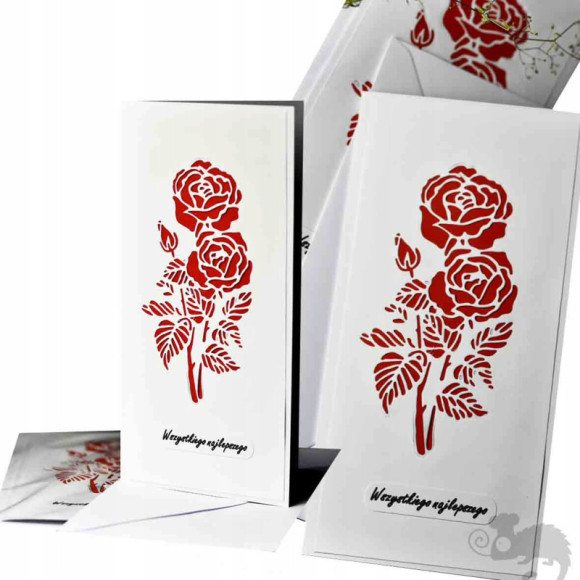 KARTKA OKOLICZNOŚCIOWA handmade RÓŻE najlepszego KARTKA OKOLICZNOŚCIOWA handmade RÓŻE najlepszego