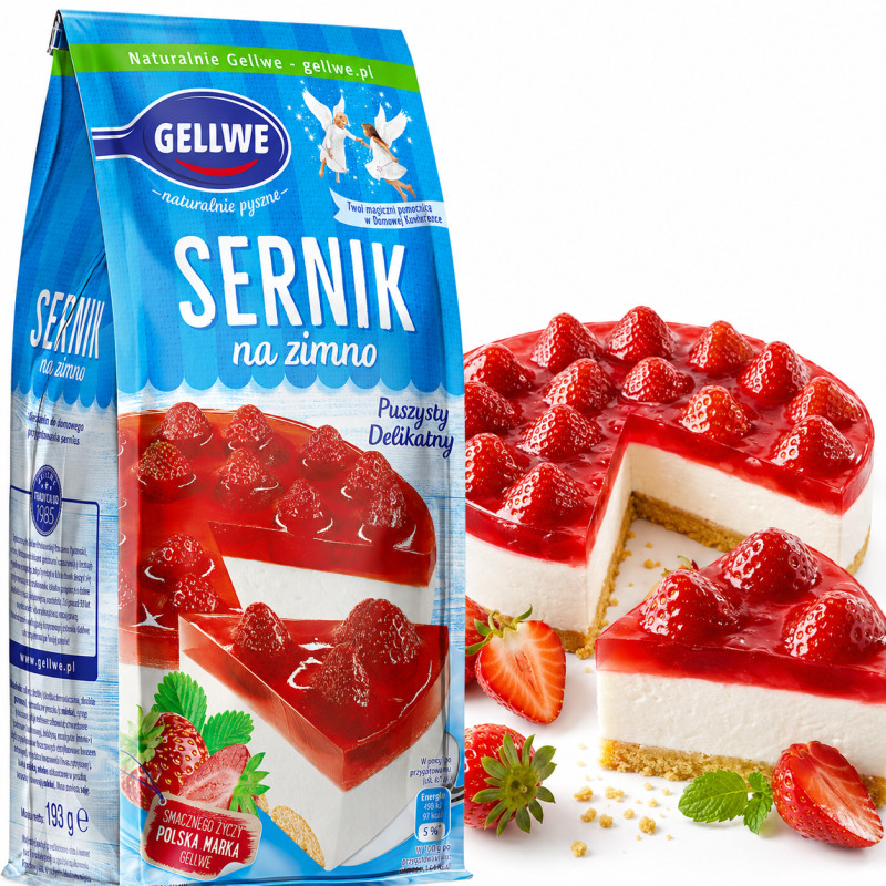 GELLWE ciasto SERNIK NA ZIMNO DODAJ MLEKO SCHŁÓDŹ I GOTOWE 193g
