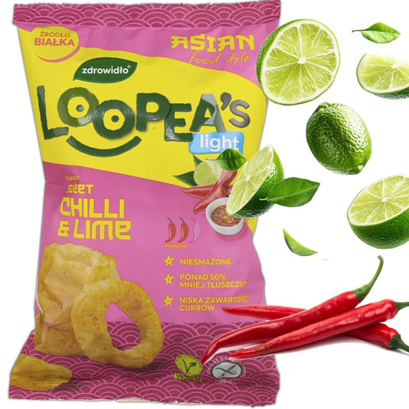 Loopea's CHRUPKI Z SOCZEWICY LIGHT SWEET CHILLI & LIME bez