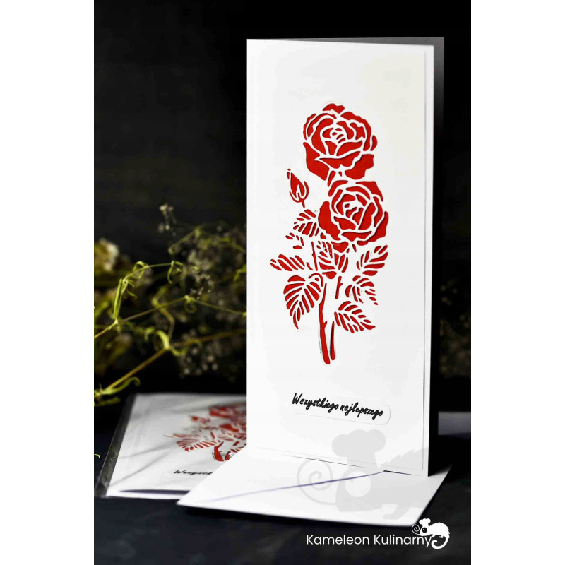 KARTKA OKOLICZNOŚCIOWA handmade RÓŻE najlepszego