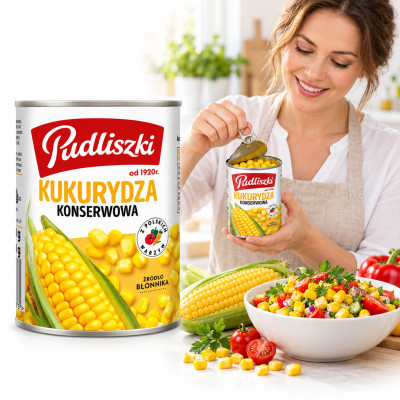 Pudliszki KUKURYDZA KONSERWOWA słodka i chrupiąca puszka 400g